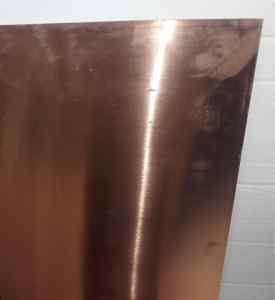 Miedź blacha płaska - 25cm x 200cm, grubość 0,55mm