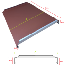 Attyka na rąbek panel z 2 dolnymi rąbkami - stal