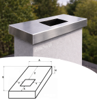 Czapa kominowa na wymiar z otworem prostokątnym Stal nierdzewna