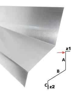 Przód komina lub obróbka przyścienna frontowa TC30 tytan cynk