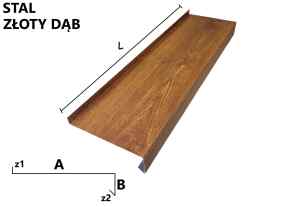 Parapet na wymiar stal złoty dąb