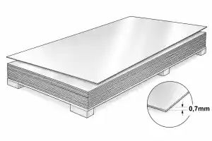 Aluminium blacha płaska szary RAL 9007 MAT, 100cm x 200cm, gr. 0,7mm