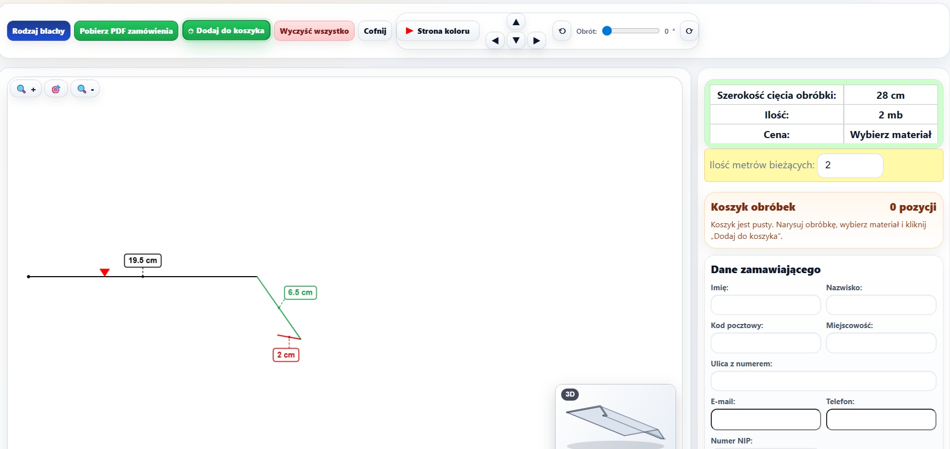 Szybka wycena obróbek blacharskich online