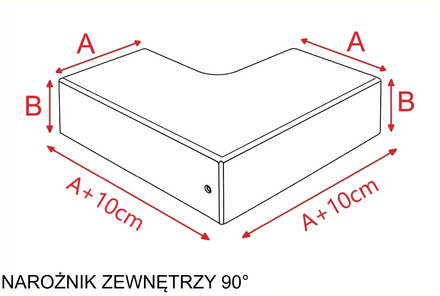 Narożnik zewnętrzny profili balkonowych aluminiowych