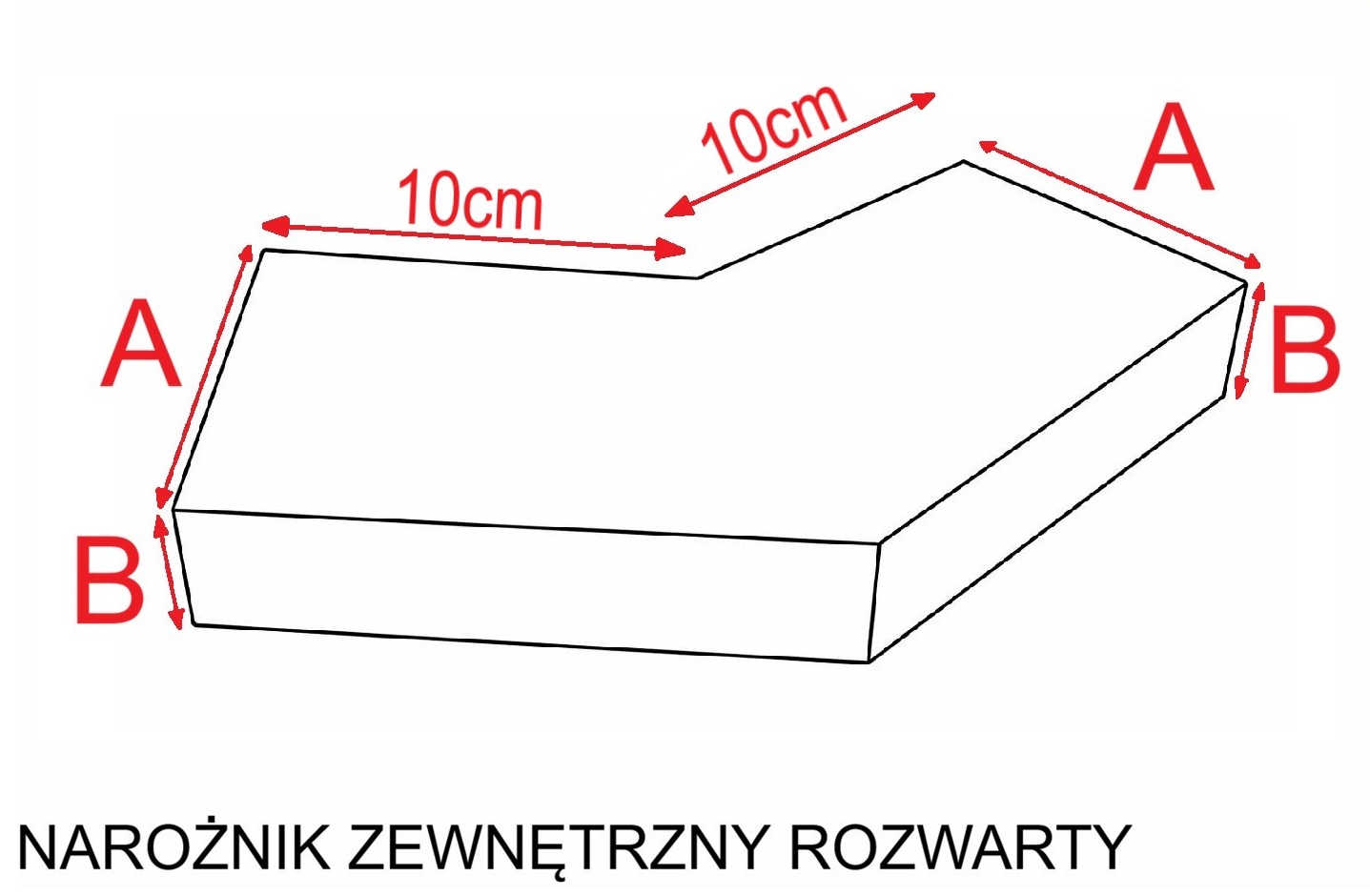 Narożnik rozwarty profili balkonowych aluminiowych