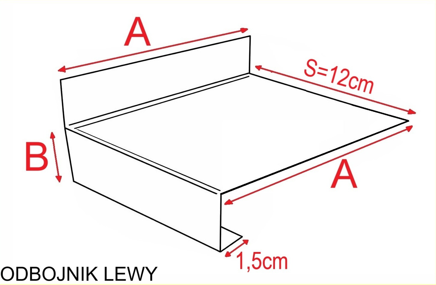 Odbojnik lewy profili balkonowych aluminiowych
