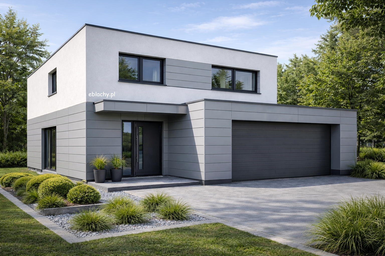 Nowoczesny dom desing - Panele z blachy na ścianę