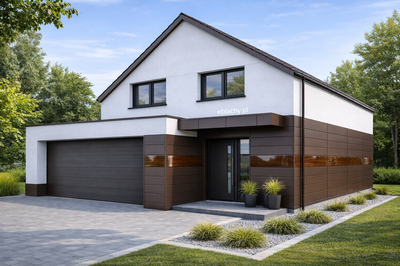 Nowoczesna fasada z blachy na wymiar - eblachy.pl