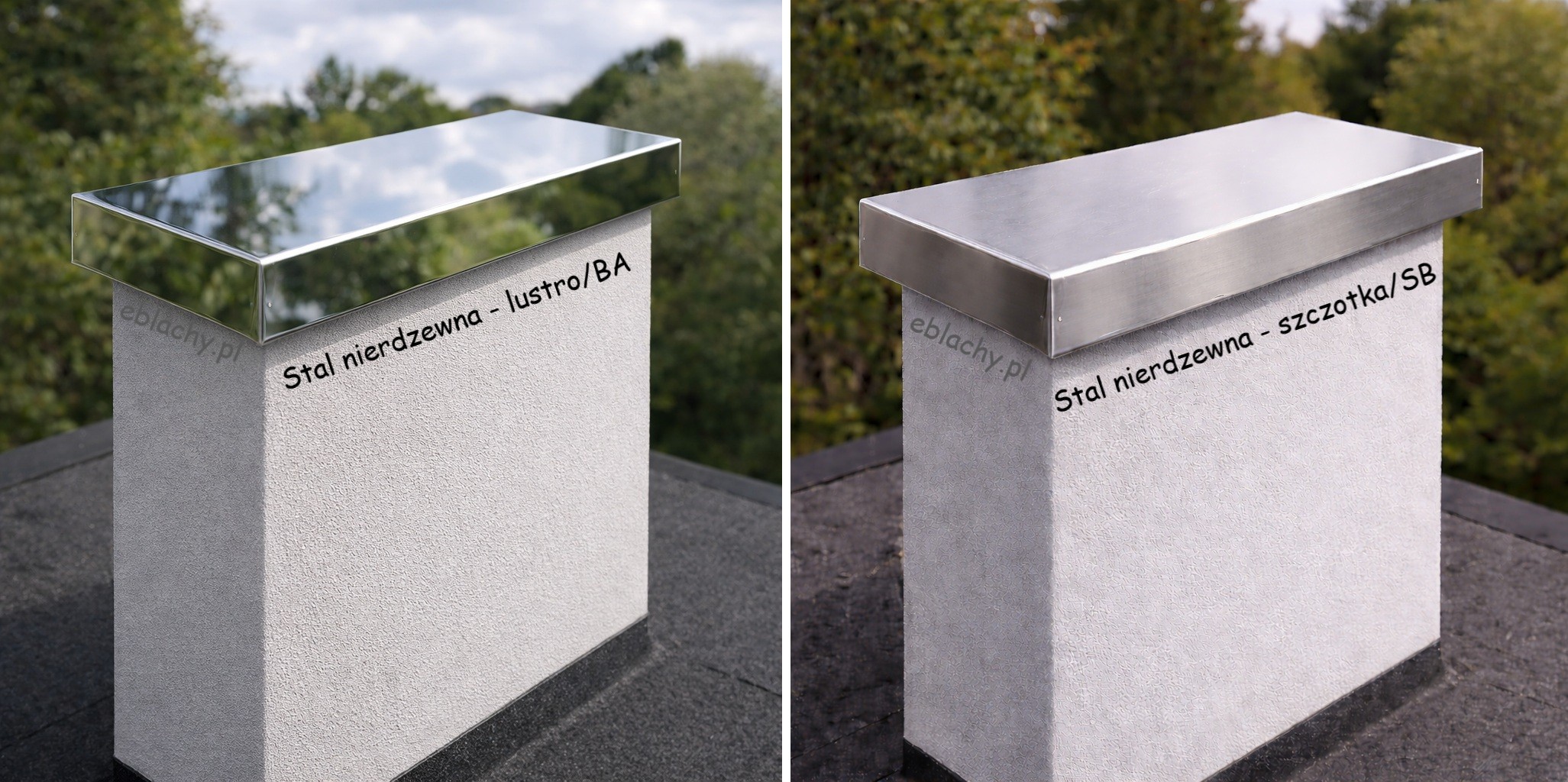 Czapa kominowa ze stali nierdzewnej AISI 430 i AISI 304 na wymiar