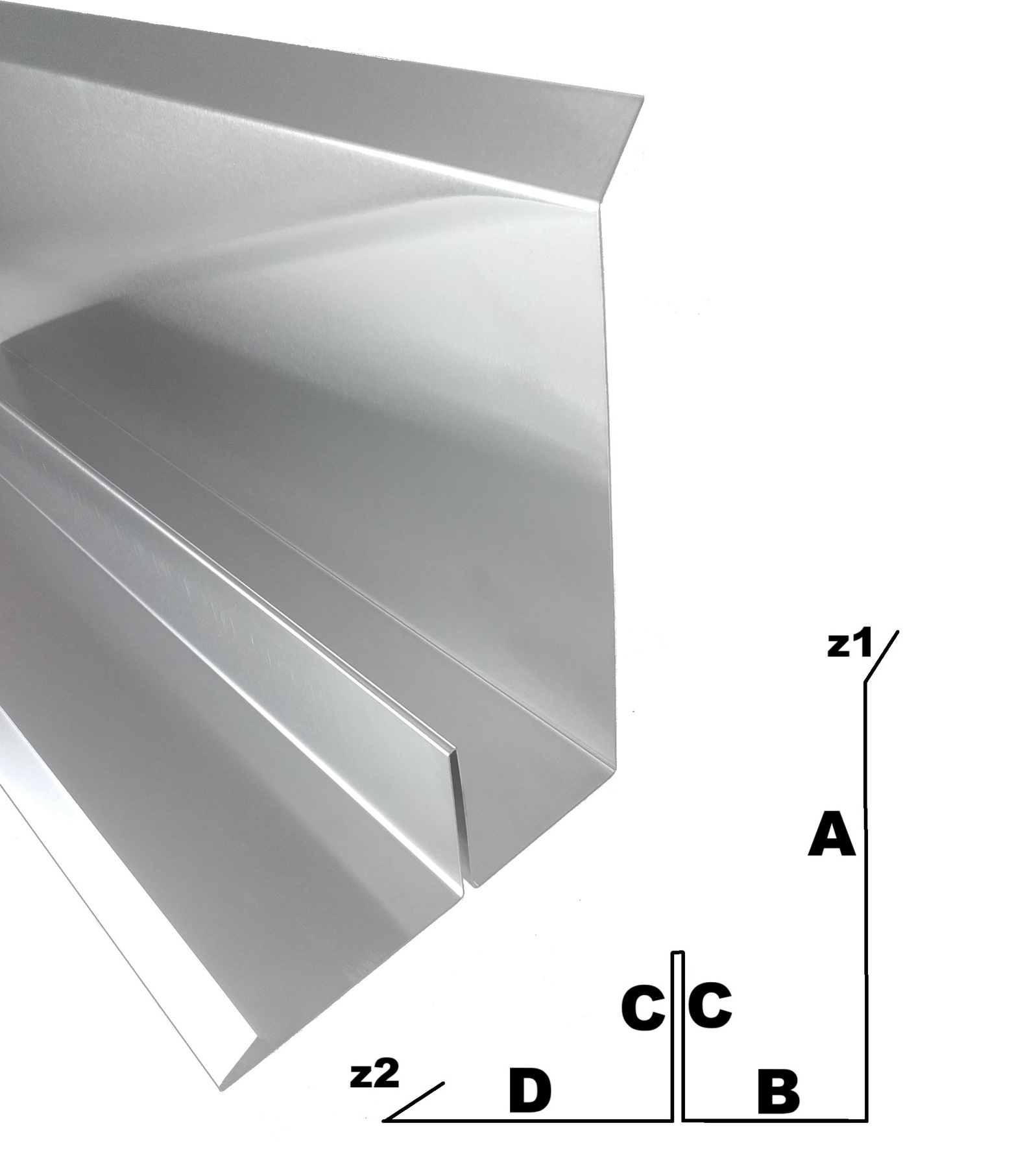 Obróbka przyścienna z fałszywym felcem stal nierdzewna