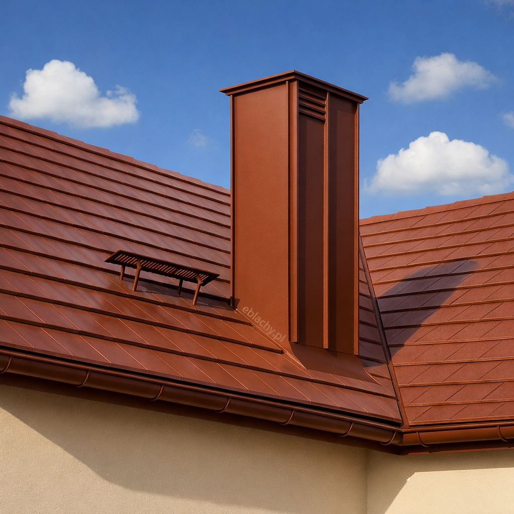 Jak uszczelnić komina - Komin blachą na rąbek