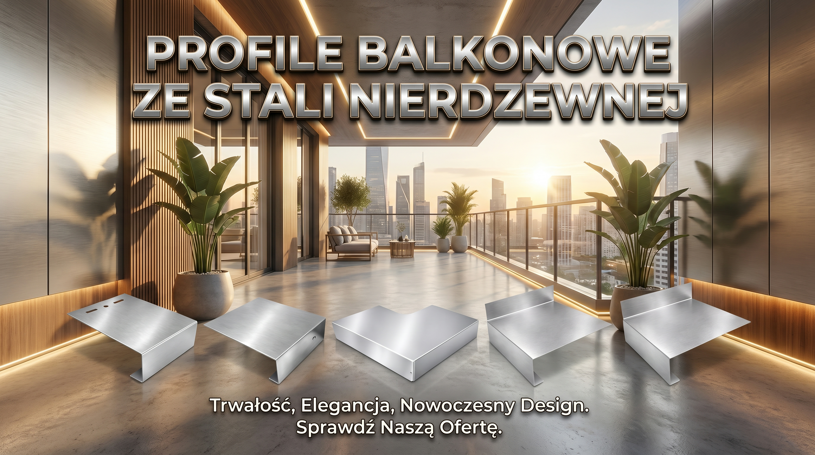Profil balkonowy INOX ze stali nierdzewnej do balkonu i tarasu